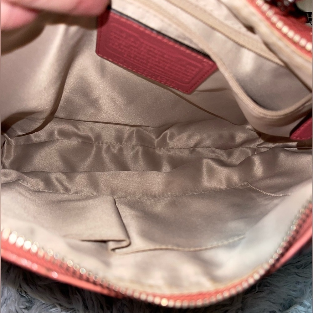 Authentic COACH Kristin Patent Leather Hobo HandBag 19299 Rose Pink w Dust Bag - Picture 8 of 13